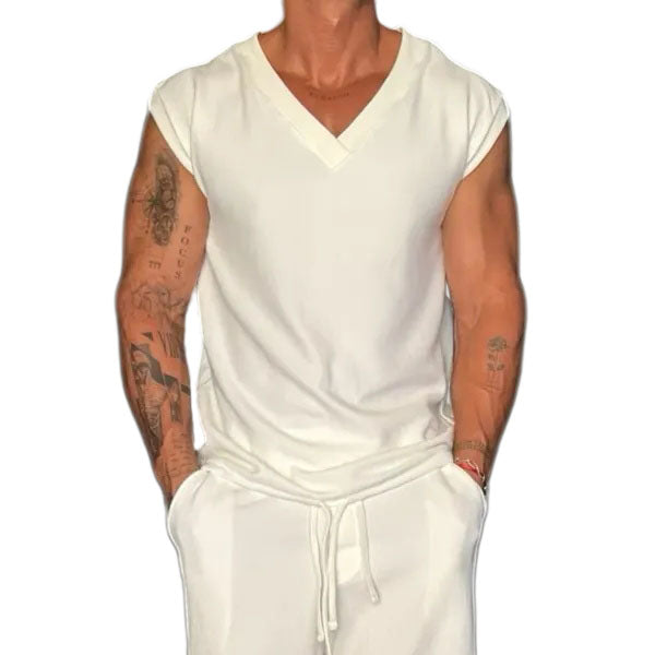 Fitness-Tanktop mit Kapuze und Ärmeln 
