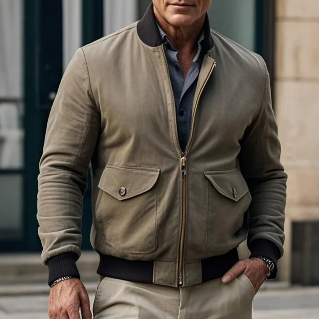 Men's fashionable casual brown jacket