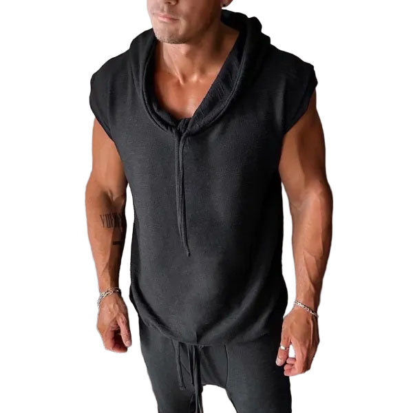 Fitness-Tanktop mit Kapuze und Ärmeln 
