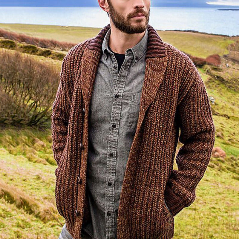 Men's fashionable casual solid-color sweater