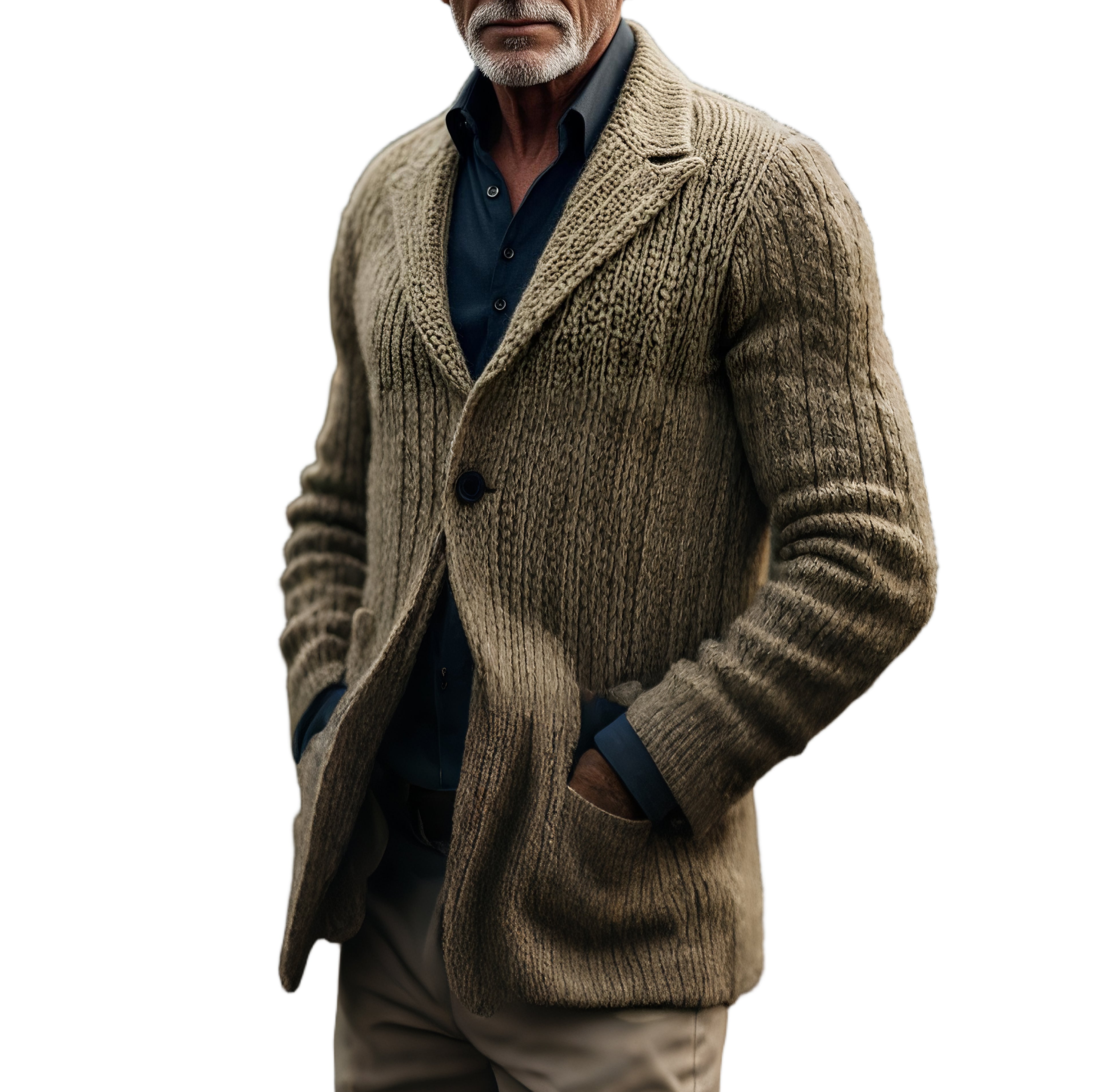 Men's fashionable casual jacket in withered leaf color