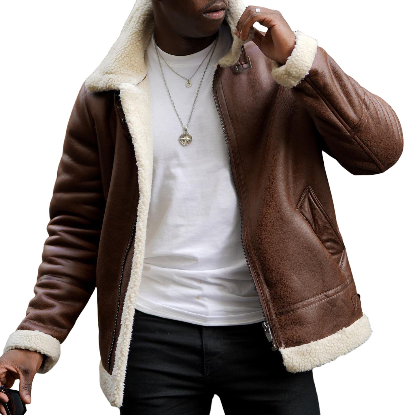 Veste en daim décontractée et tendance pour homme