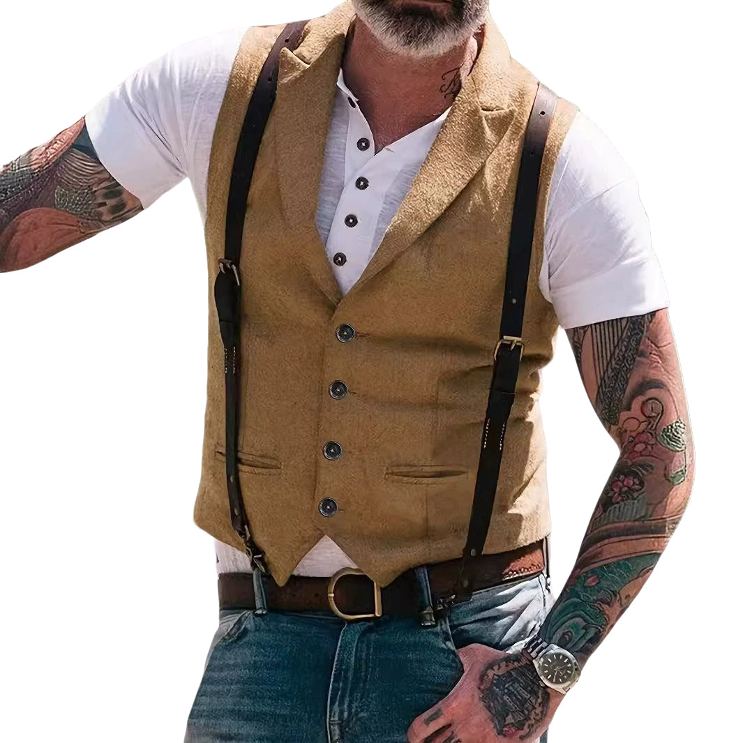 Men's fashionable and casual brown vest