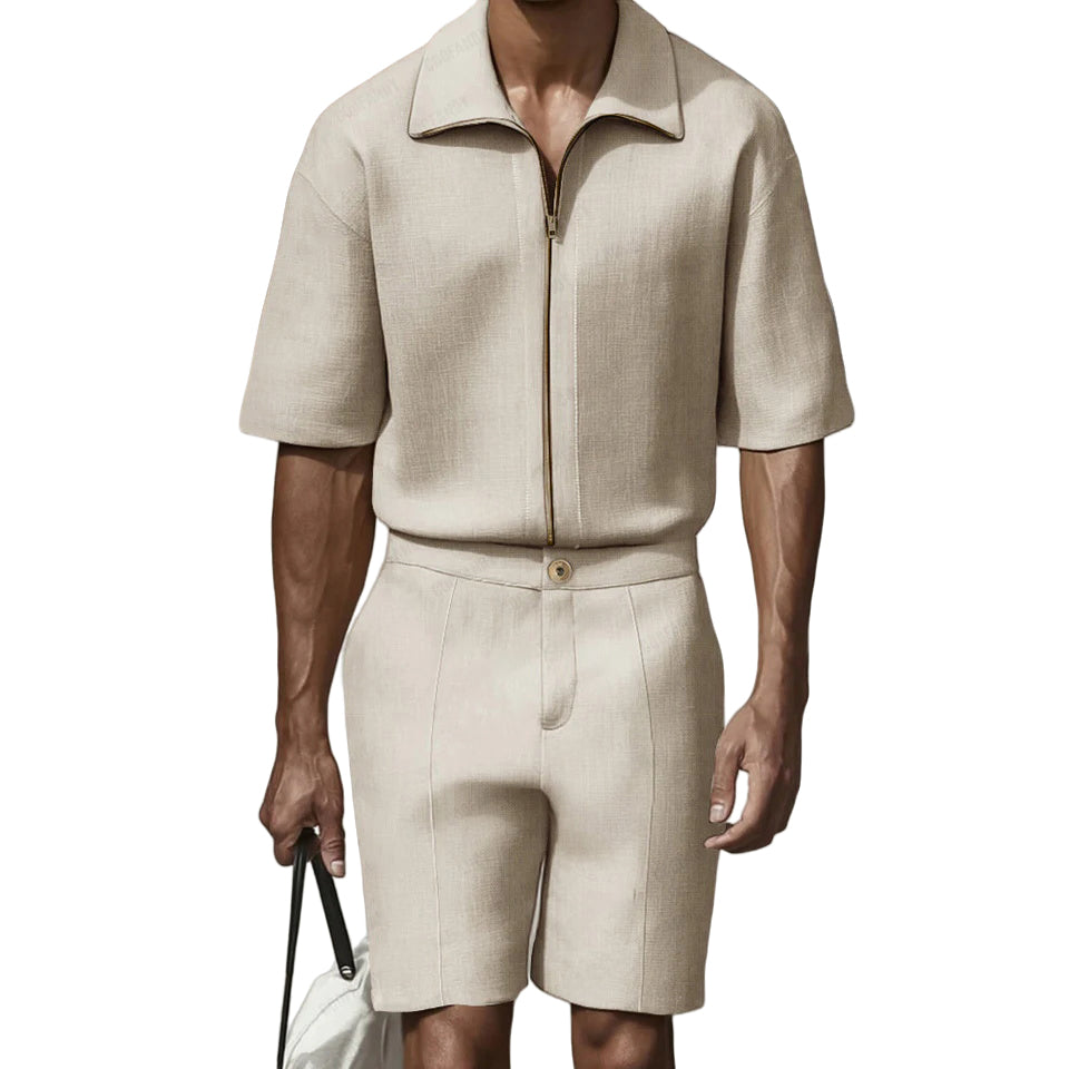 Ensemble deux pièces polo décontracté à manches courtes pour homme 