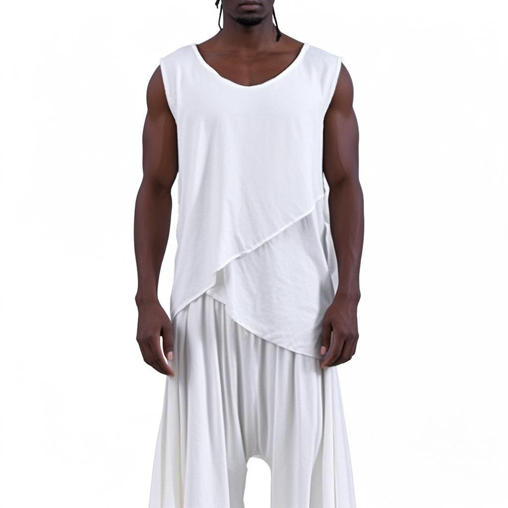 Men's fashionable and casual white vest