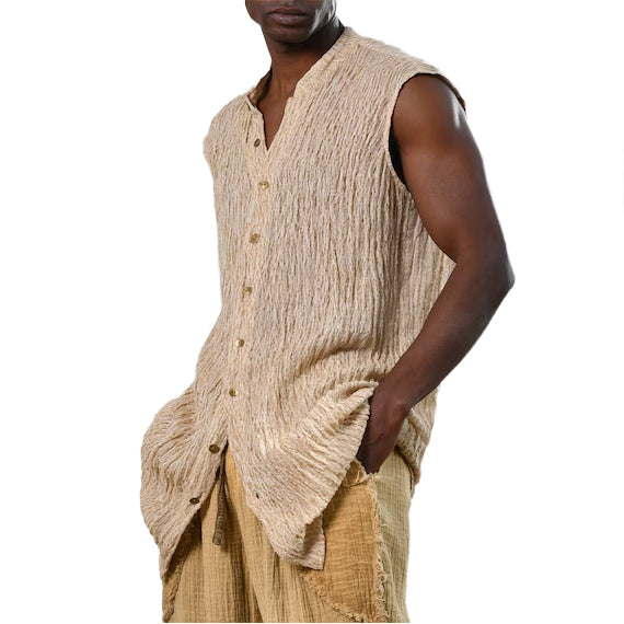Men's fashionable and casual khaki vest