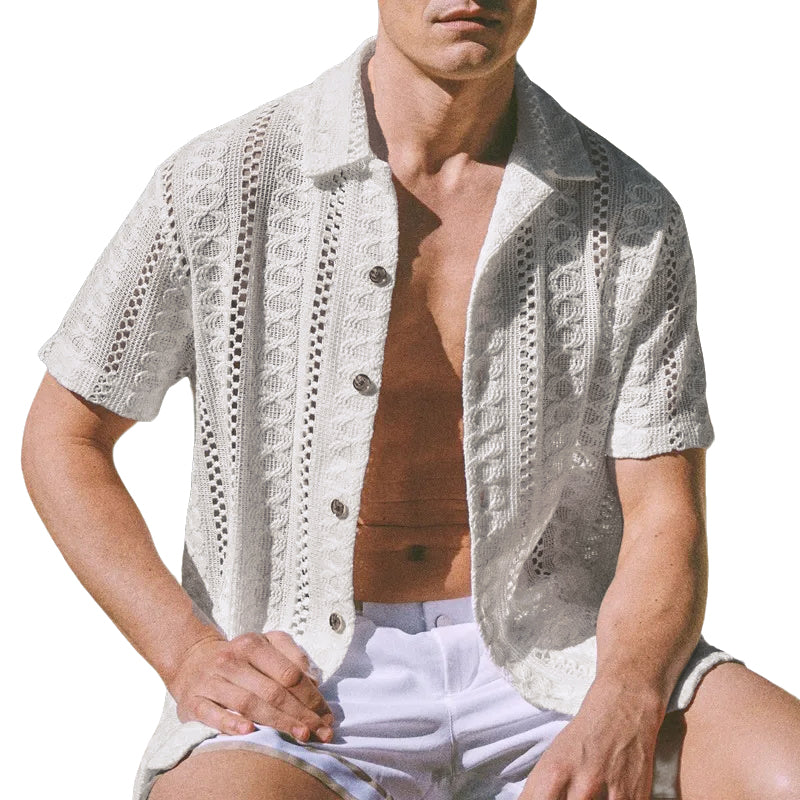 Men's fashionable casual lace shirt
