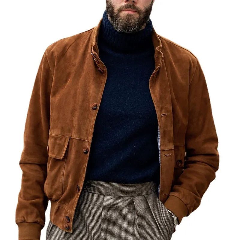 Vielseitige einfarbige Freizeitjacke für Herren im Herbst