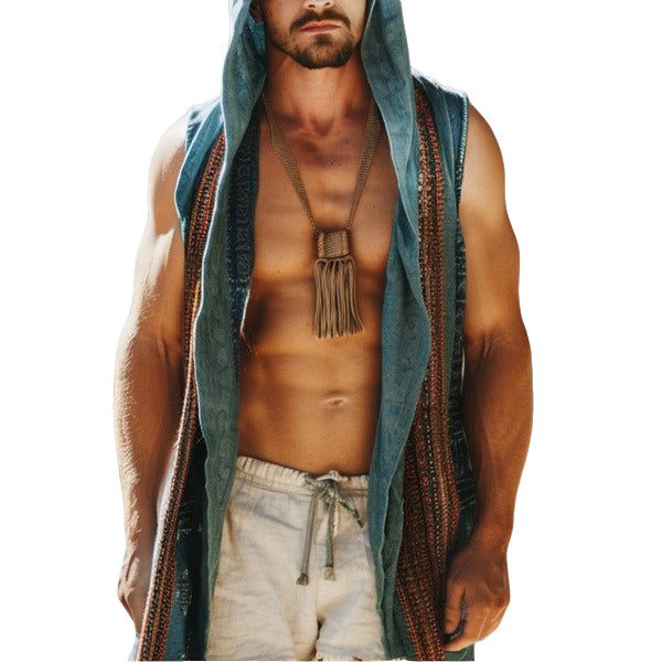Men's fashionable and casual Bohemian-style robe