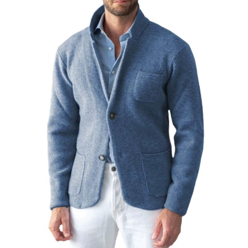Veste de costume décontractée à la mode pour hommes de couleur unie
