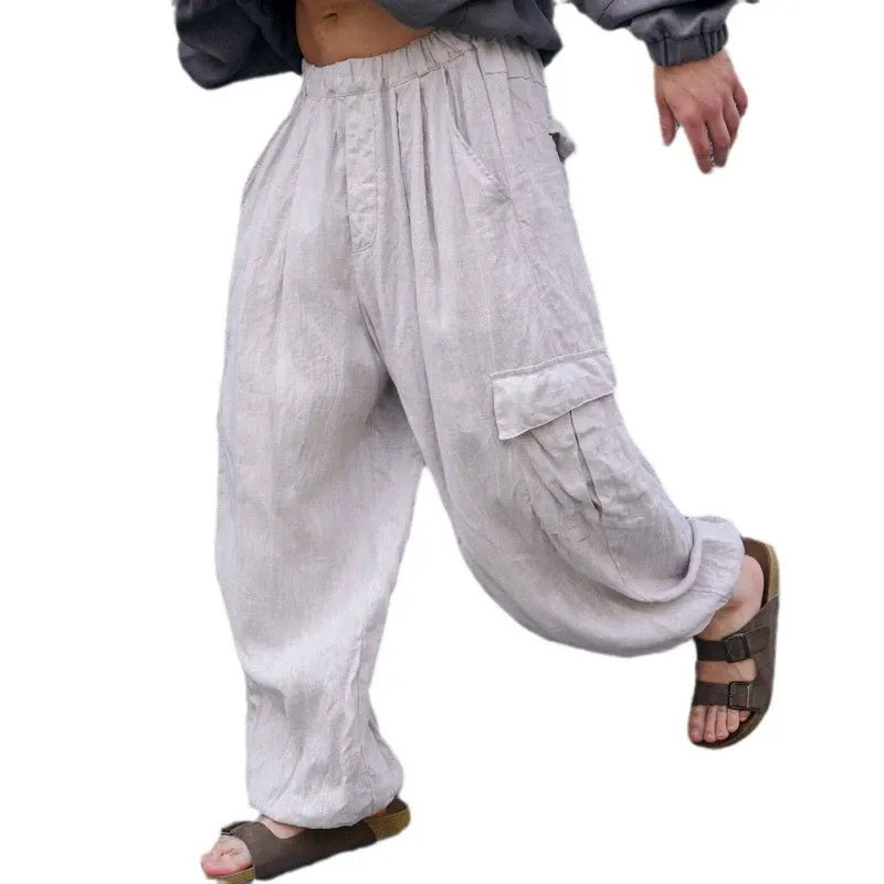 Men's casual pants: Loose straight-leg pants