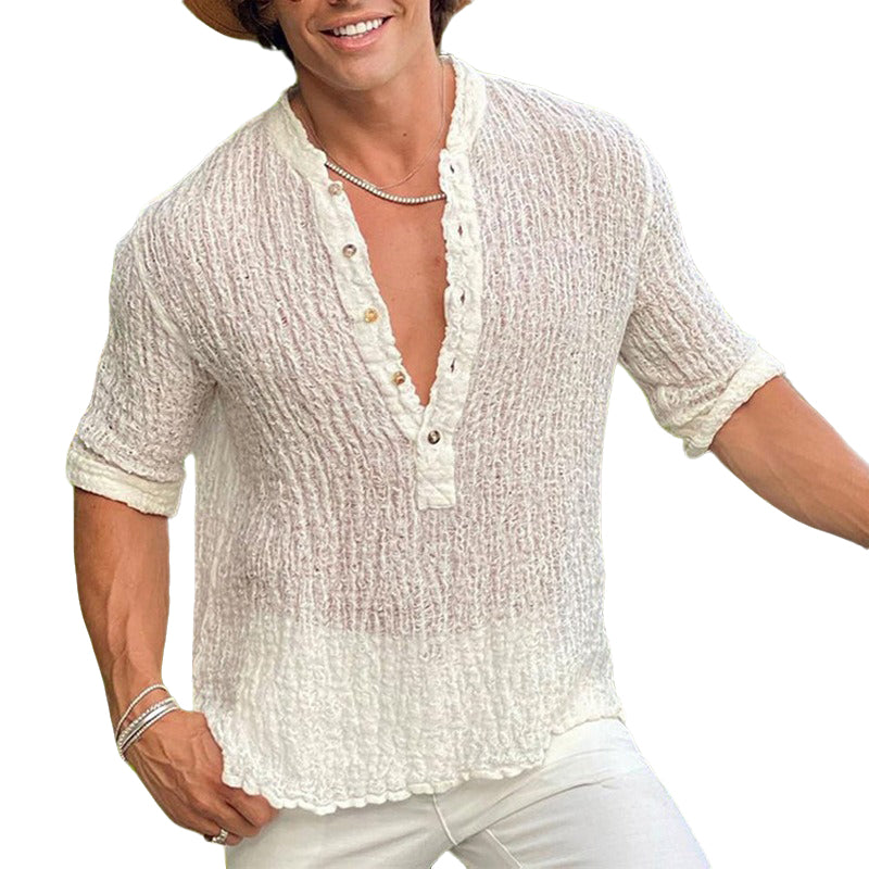 Men's street fashion casual cross-loose T-shirt