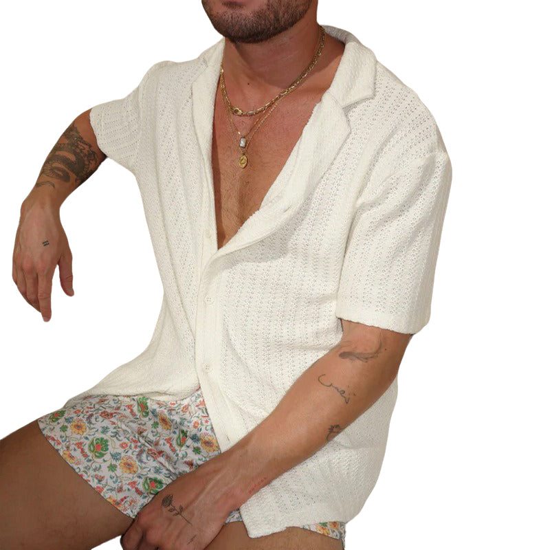 Men's fashionable casual white shirt
