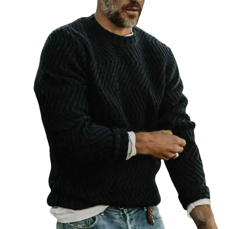 Pull noir rétro décontracté à la mode pour homme