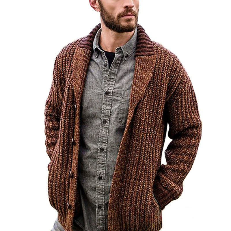 Men's fashionable casual solid-color sweater