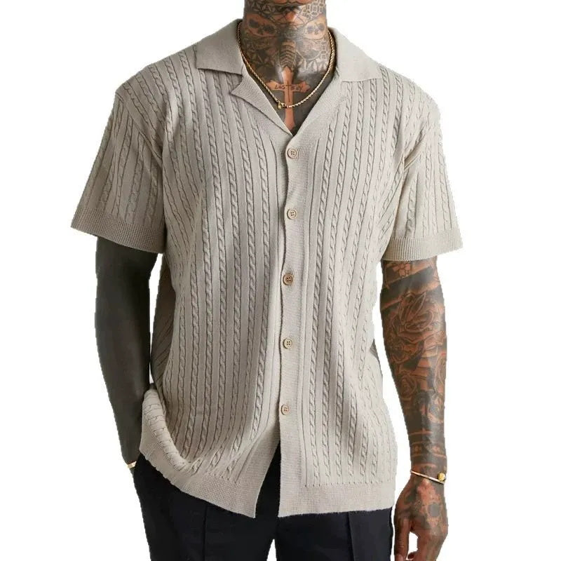 Men's fashionable and casual jacquard shirt