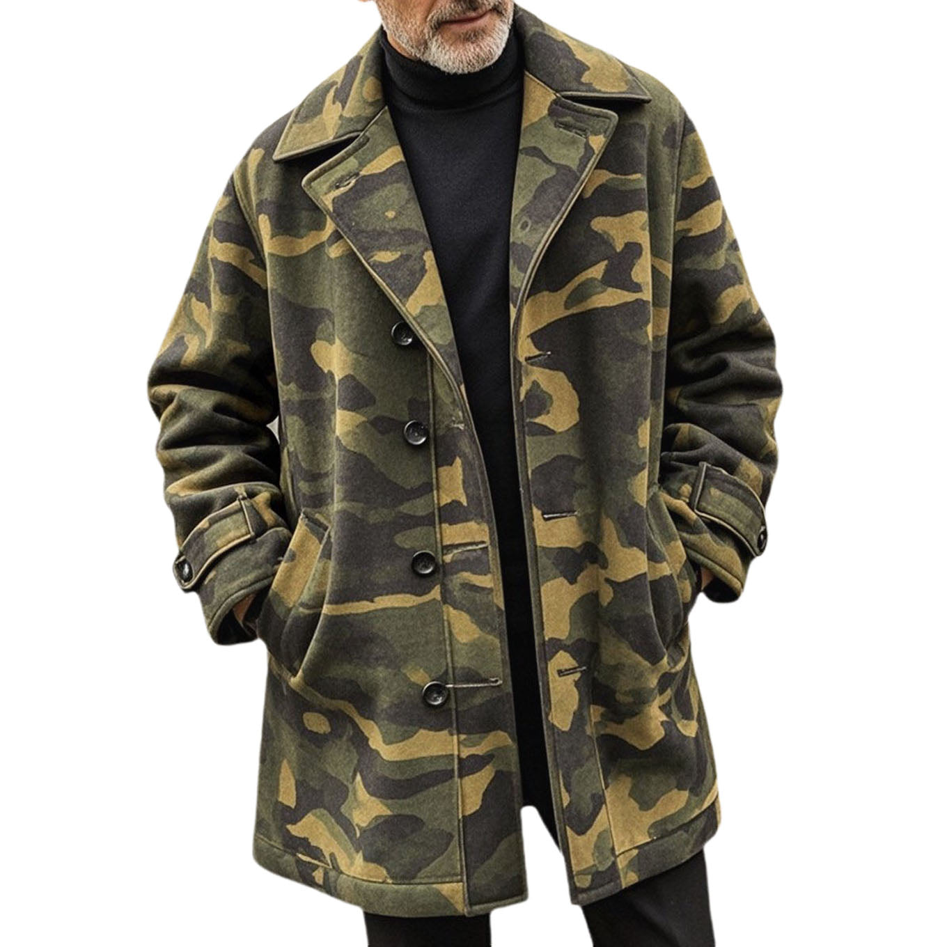 Men's fashionable casual camouflage lapel coat