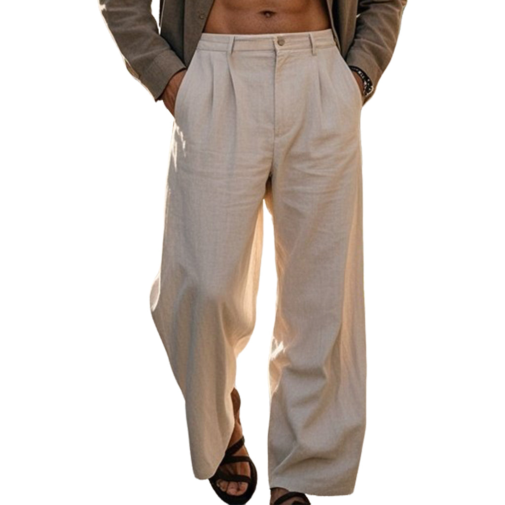 Men's fashionable casual linen trousers