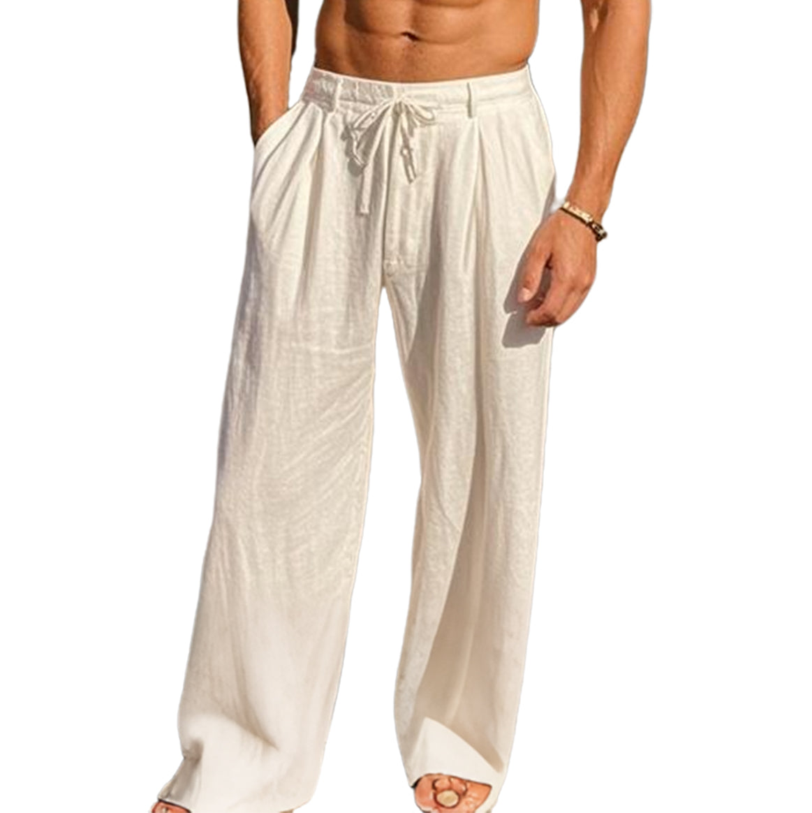 Men's fashionable casual linen trousers