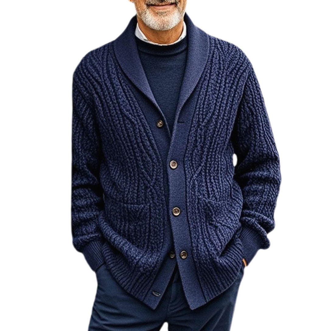 Cardigan bleu marine décontracté à la mode pour hommes
