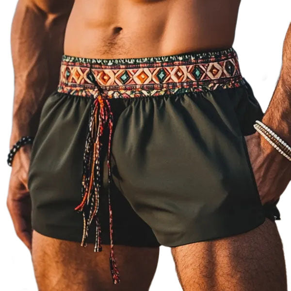 Men's Bohemian Vintage Beach Vacation Ethnic Style Casual Shorts