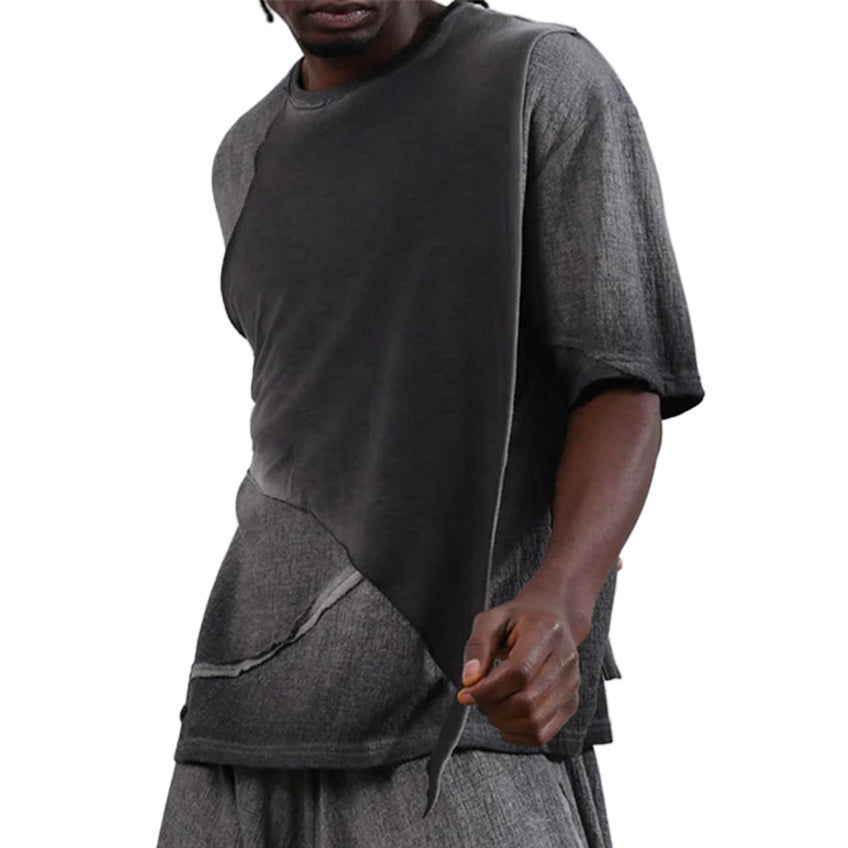 Men's fashionable and casual Bohemian-style short-sleeved T-shirt