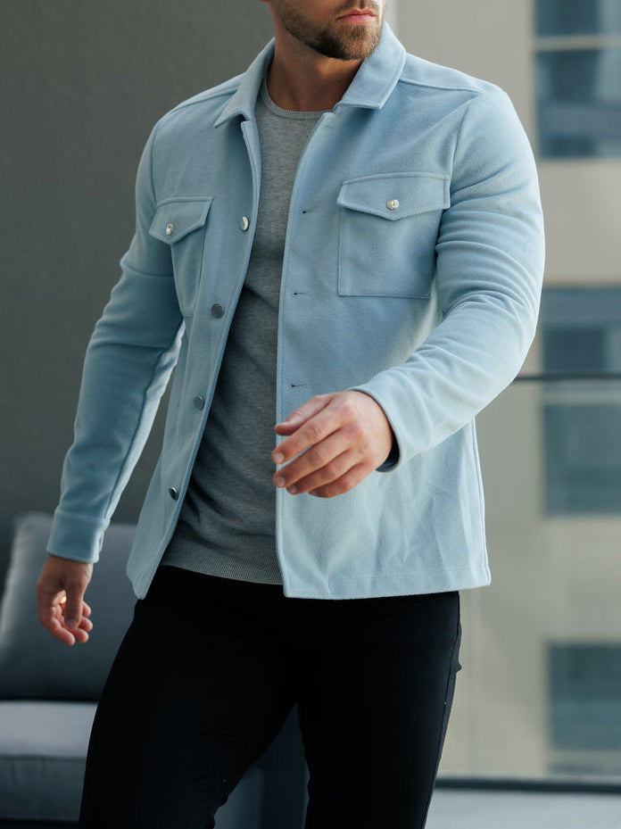 Suede Feel Button Up Jacket