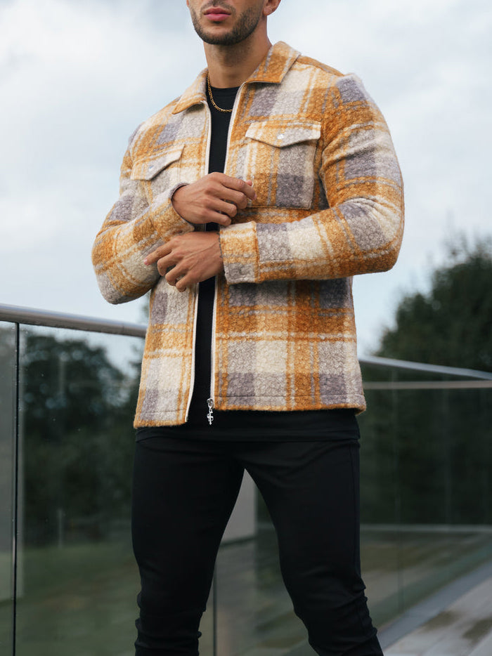 Boucle Zipped Check Jacket