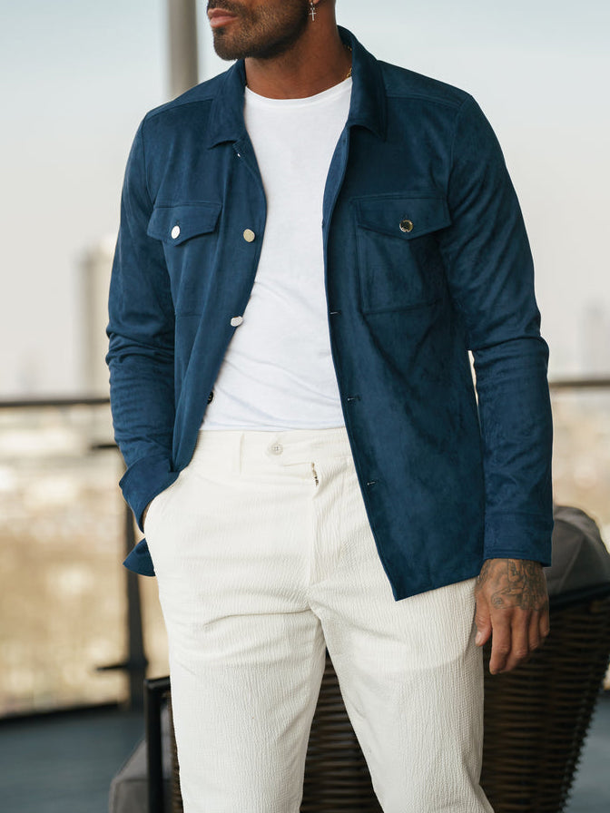 Suede Feel Button Up Jacket