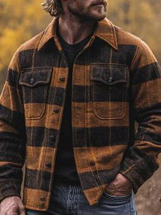 Modische, lässige Herrenjacke mit Karomuster