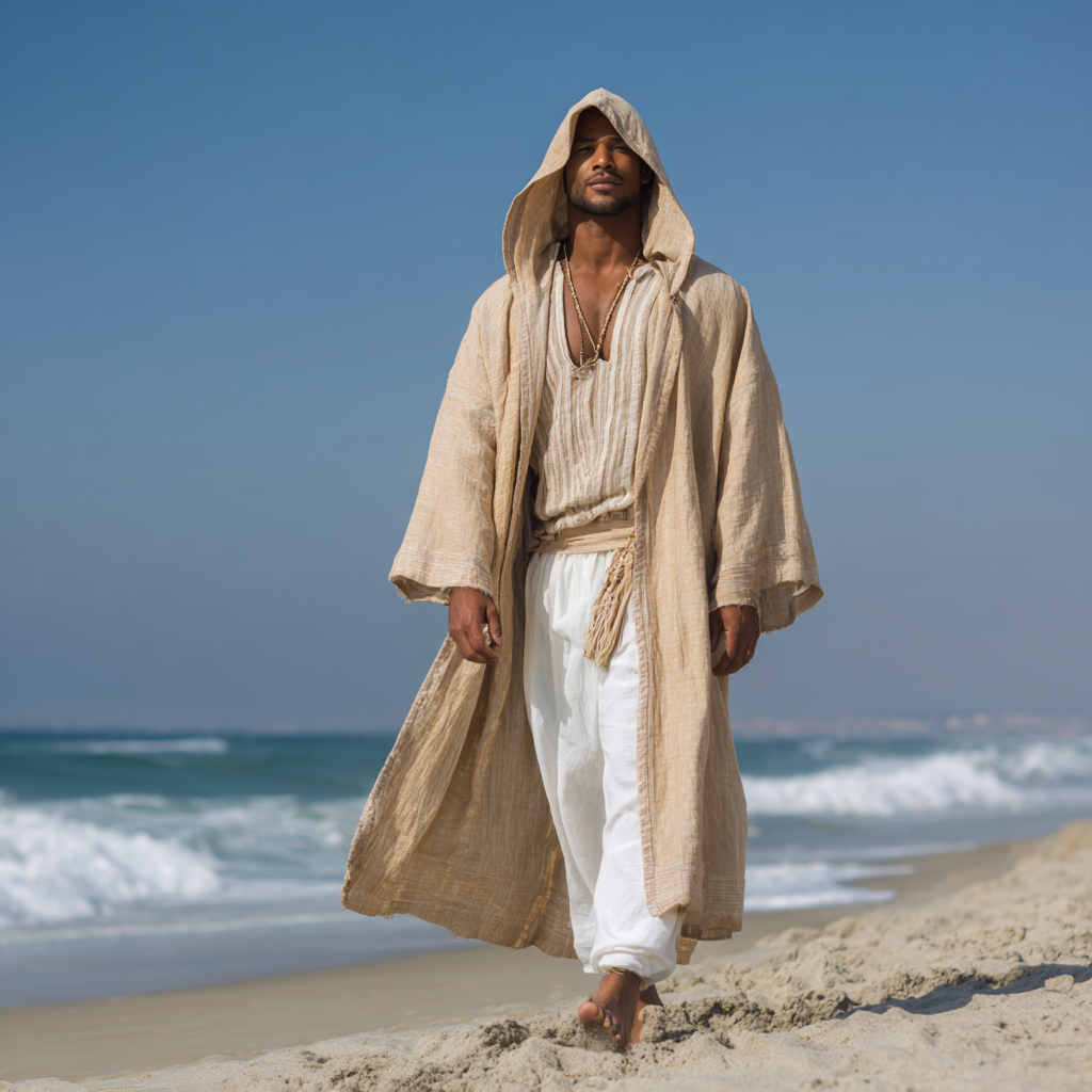 Men's fashionable and casual Bohemian-style robe