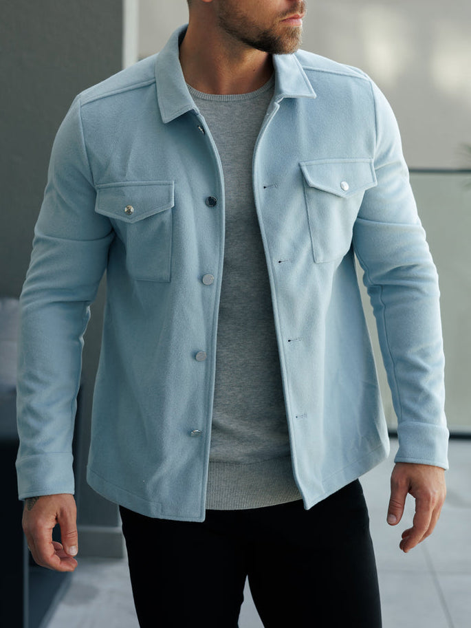 Suede Feel Button Up Jacket