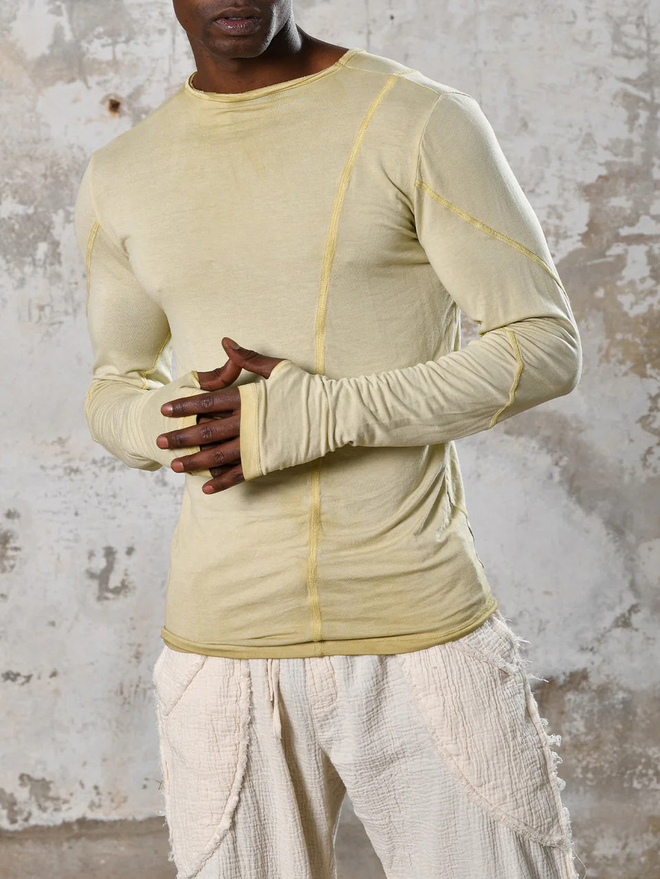 Men's fashionable and casual Bohemian-style long-sleeved T-shirt