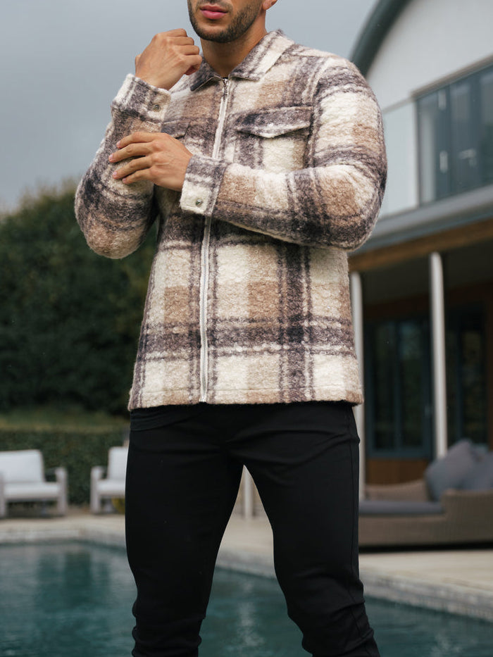 Boucle Zipped Check Jacket