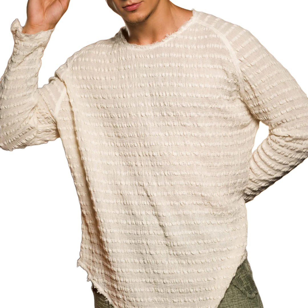 Men's fashionable and casual Bohemian-style long-sleeved T-shirt