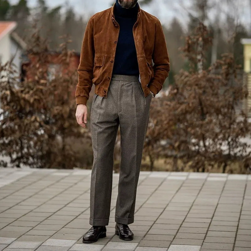 Veste décontractée polyvalente de couleur unie pour homme, idéale pour l'automne