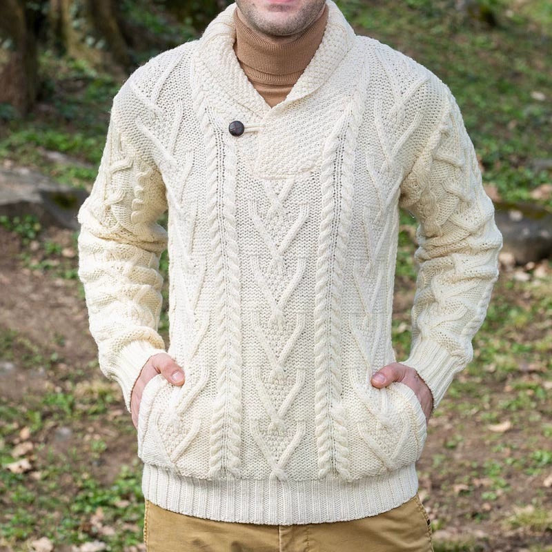Men's fashionable casual solid-color sweater