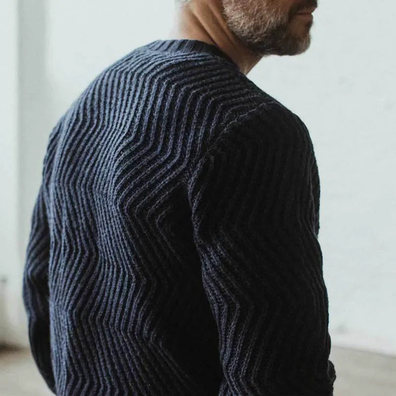 Men's fashionable casual retro black sweater