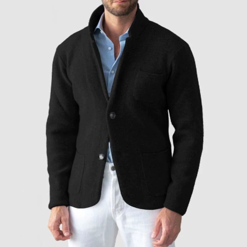 Veste de costume décontractée à la mode pour hommes de couleur unie