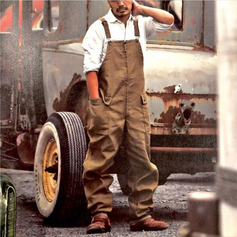 Retro Herren lockere große Freizeitoveralls