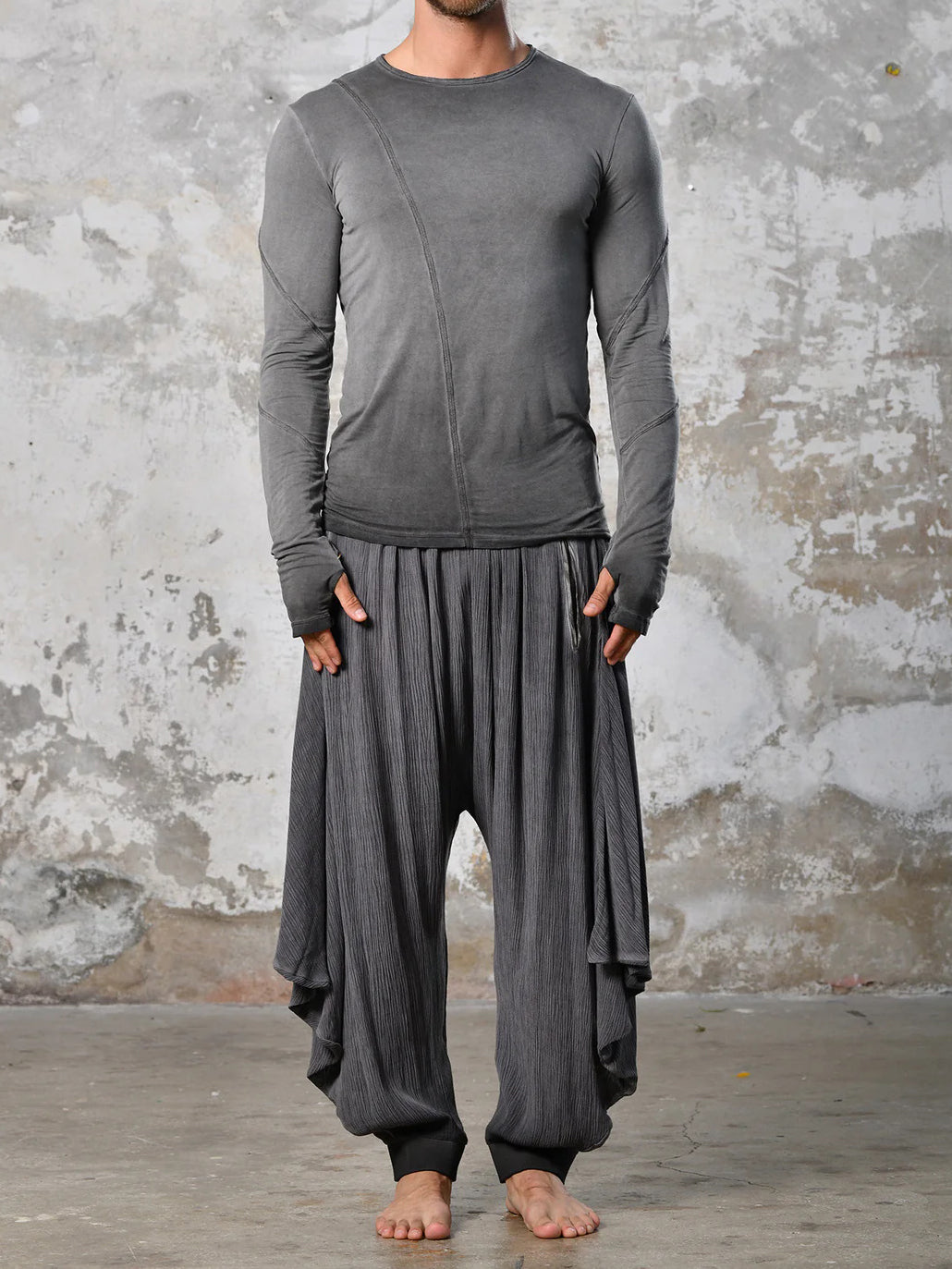 Men's fashionable and casual Bohemian-style long-sleeved T-shirt