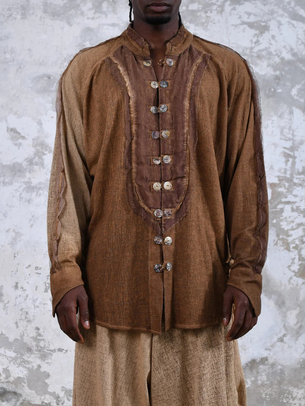 Men's fashionable and casual Bohemian-style long-sleeved T-shirt
