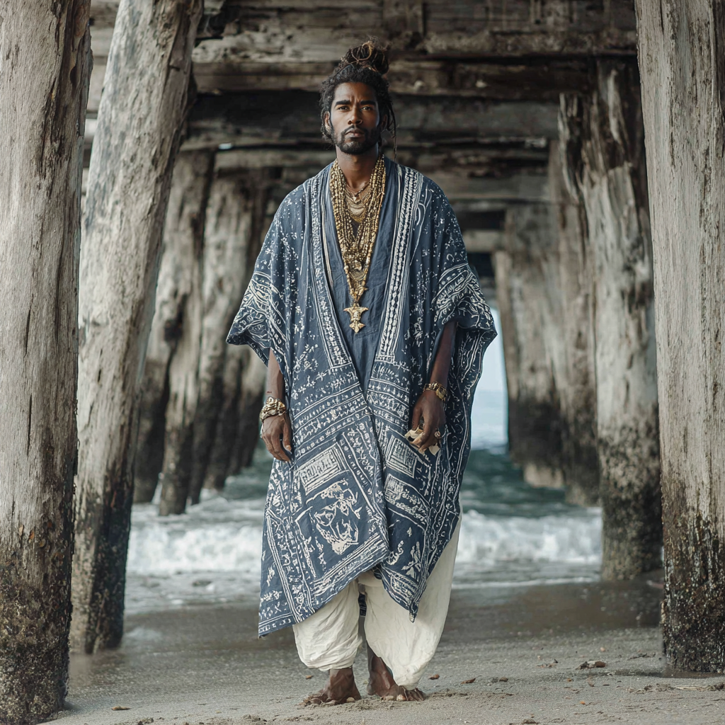 Men's fashionable and casual Bohemian-style robe