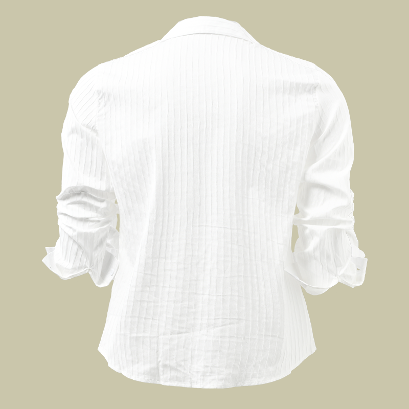 Men's Solid Color Striped Lapel Long Sleeve Shirt