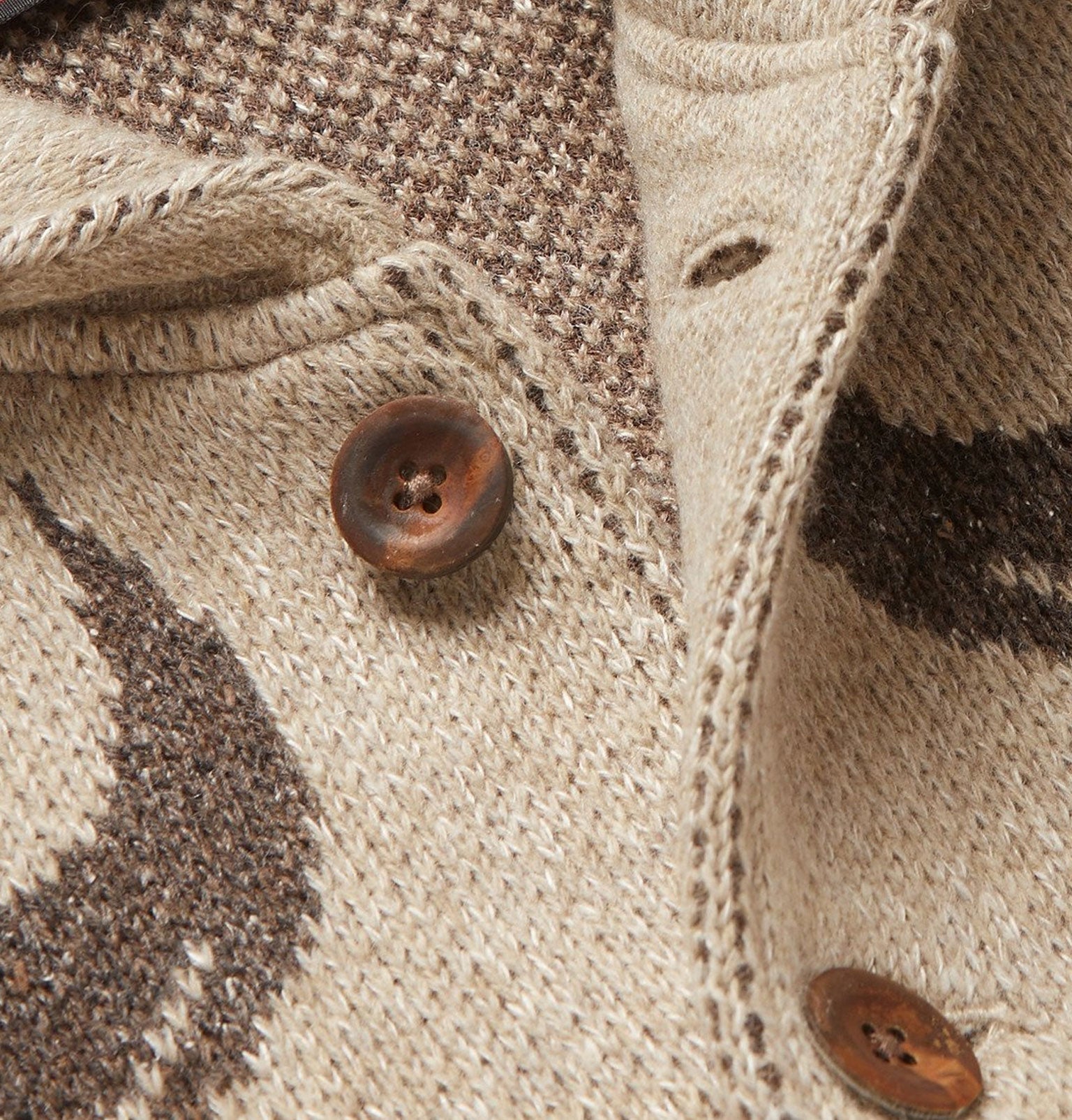 Men's Lapel Vintage Jacquard Knit Cardigan Jacket