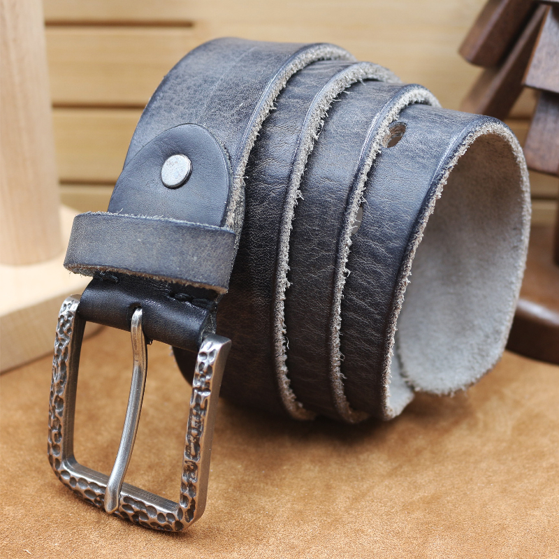 Men's Vintage Distressed Top Layer Pure Cowhide Leather Belt