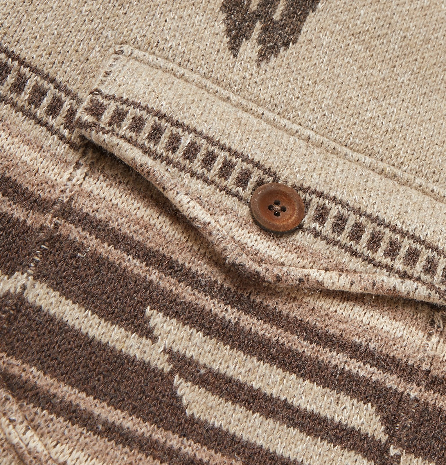 Men's Lapel Vintage Jacquard Knit Cardigan Jacket