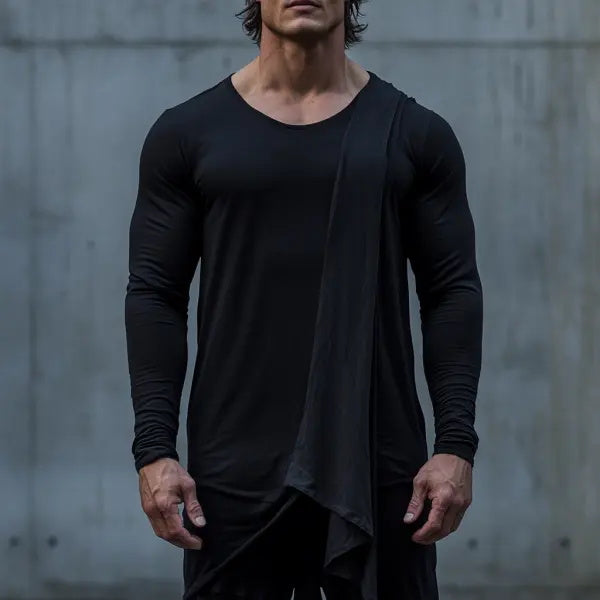 Men's Casual Round Neck Super Stretch Comfortable Breathable Long Sleeve T-shirt Casual Fitness Slim T-shirt