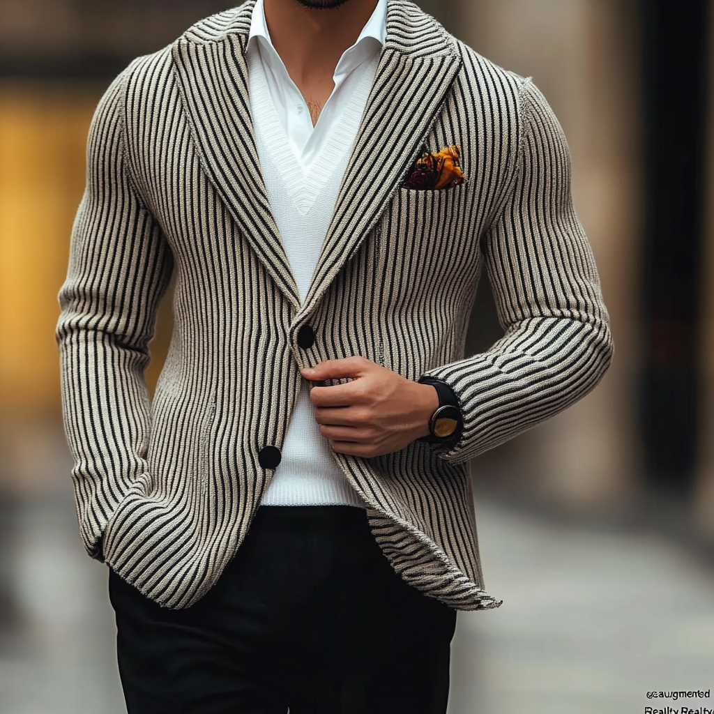 Cardigan gris chaud décontracté à la mode pour hommes