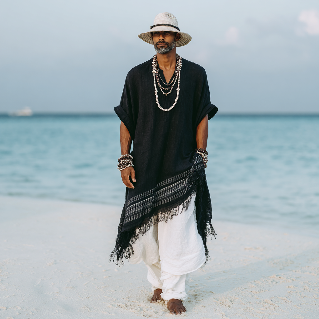 Men's fashionable and casual Bohemian-style robe